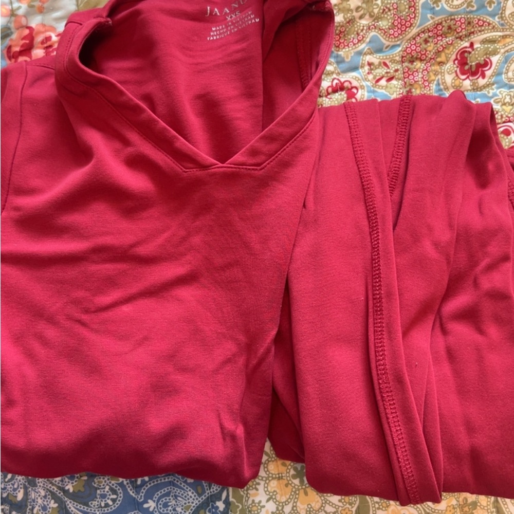 Jaanuu Women's red scrub set